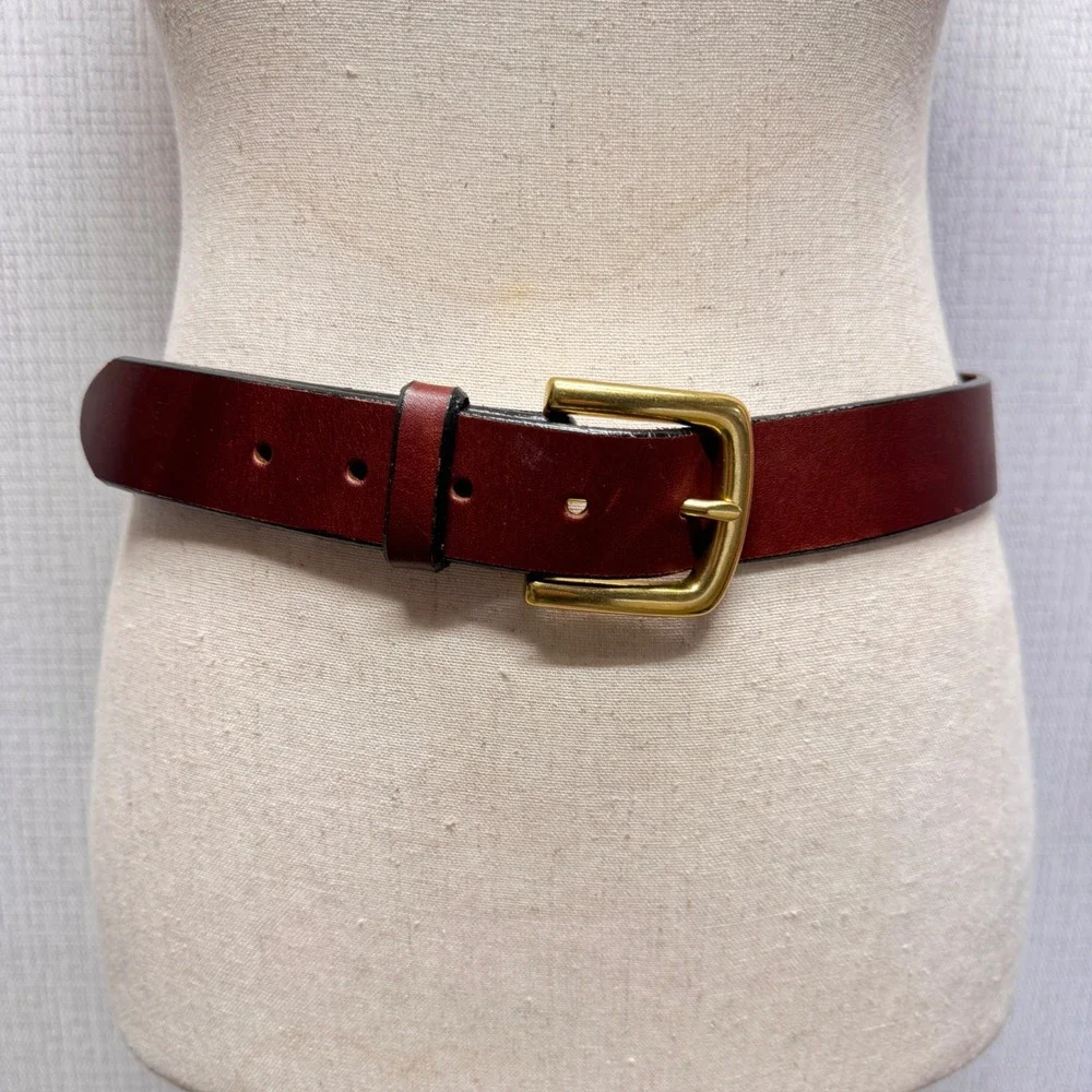 Leegin Leather Belt Mens 38 Brown Brass Buckle Casual‎ Western Workwear Heritage